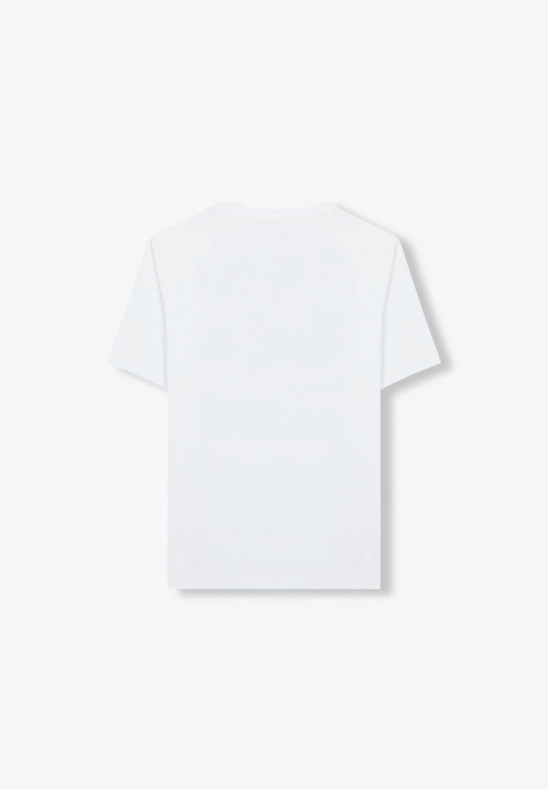 T-SHIRT WITH FRONT FLOCKED LOGO