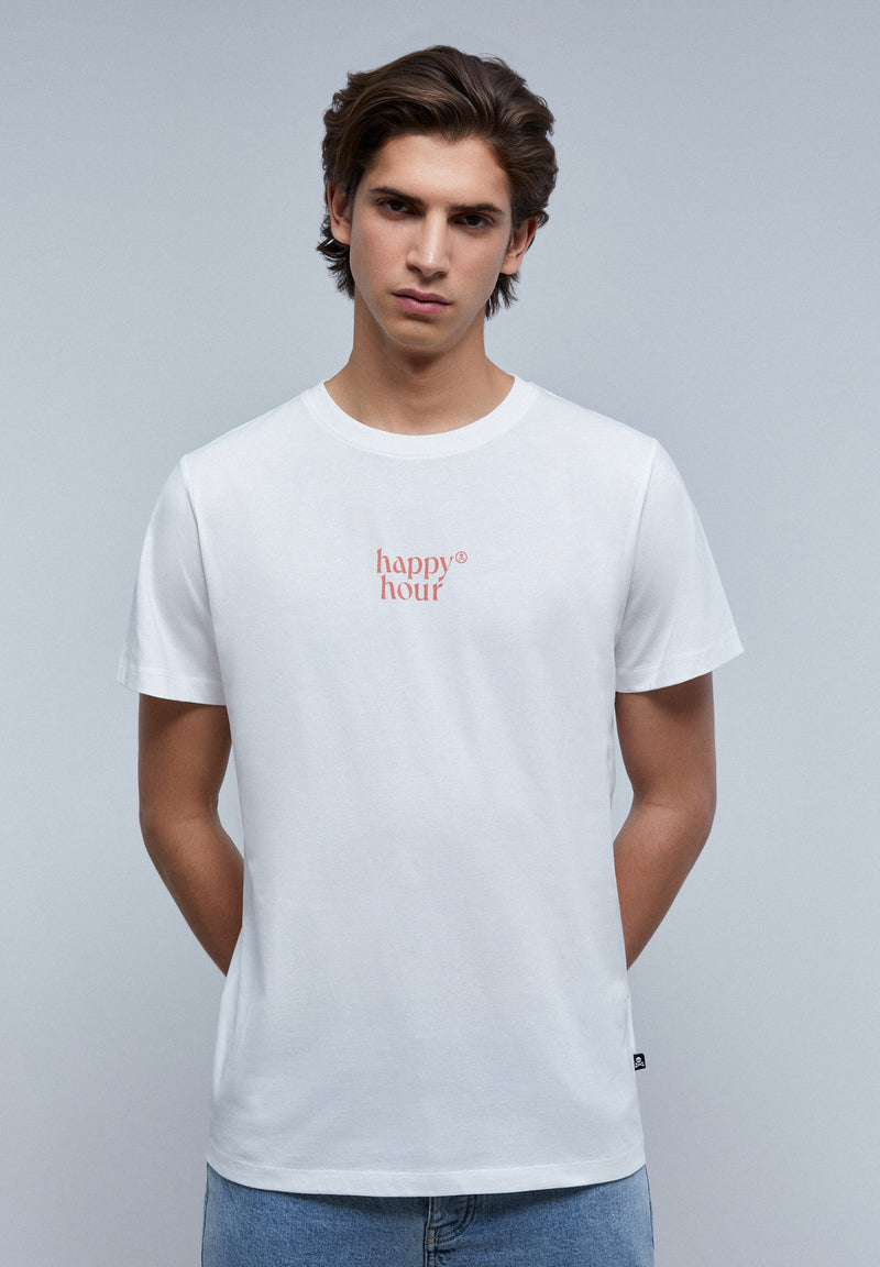 T-SHIRT WITH CONTRAST PRINT ON THE CHEST