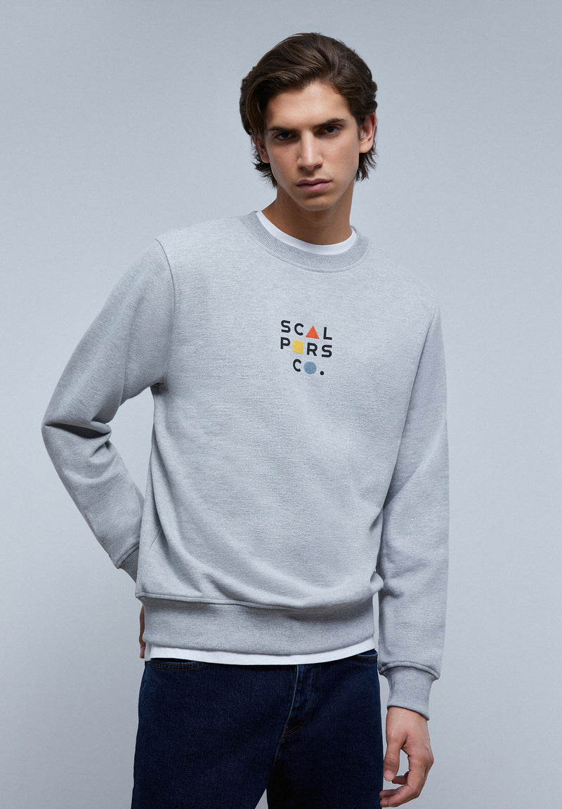 SWEATSHIRT WITH FRONT FLOCKED LOGO