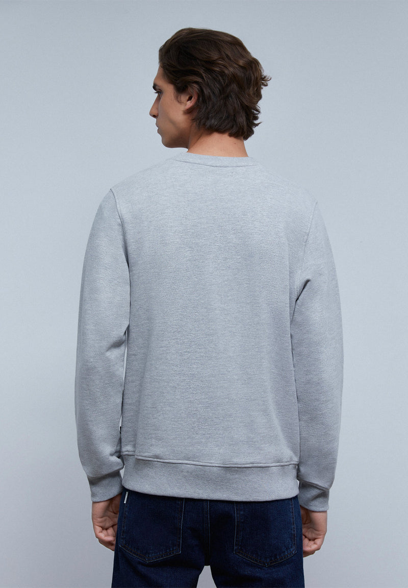 SWEATSHIRT WITH FRONT FLOCKED LOGO