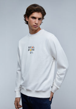 SWEATSHIRT WITH FRONT FLOCKED LOGO