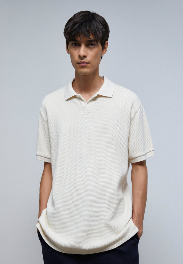 TEXTURED POLO SHIRT WITH SKULL