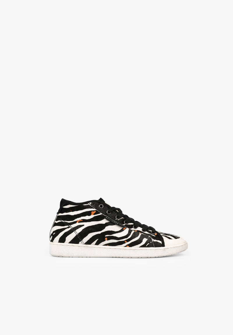 ZEBRA PRINT SNEAKER BOOTS