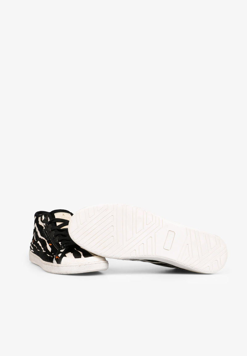 ZEBRA PRINT SNEAKER BOOTS