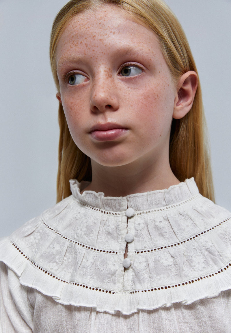 EMBROIDERED YOKE BLOUSE