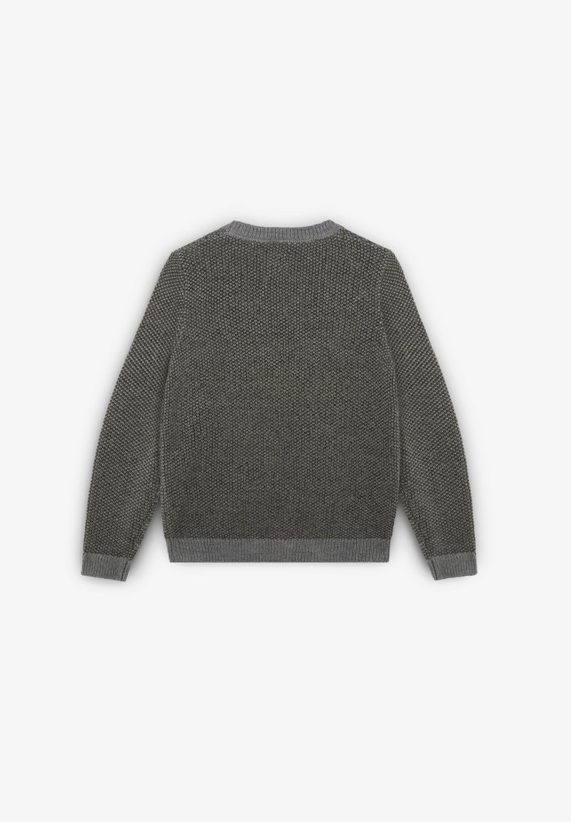 CONTRAST TEXTURED SWEATER