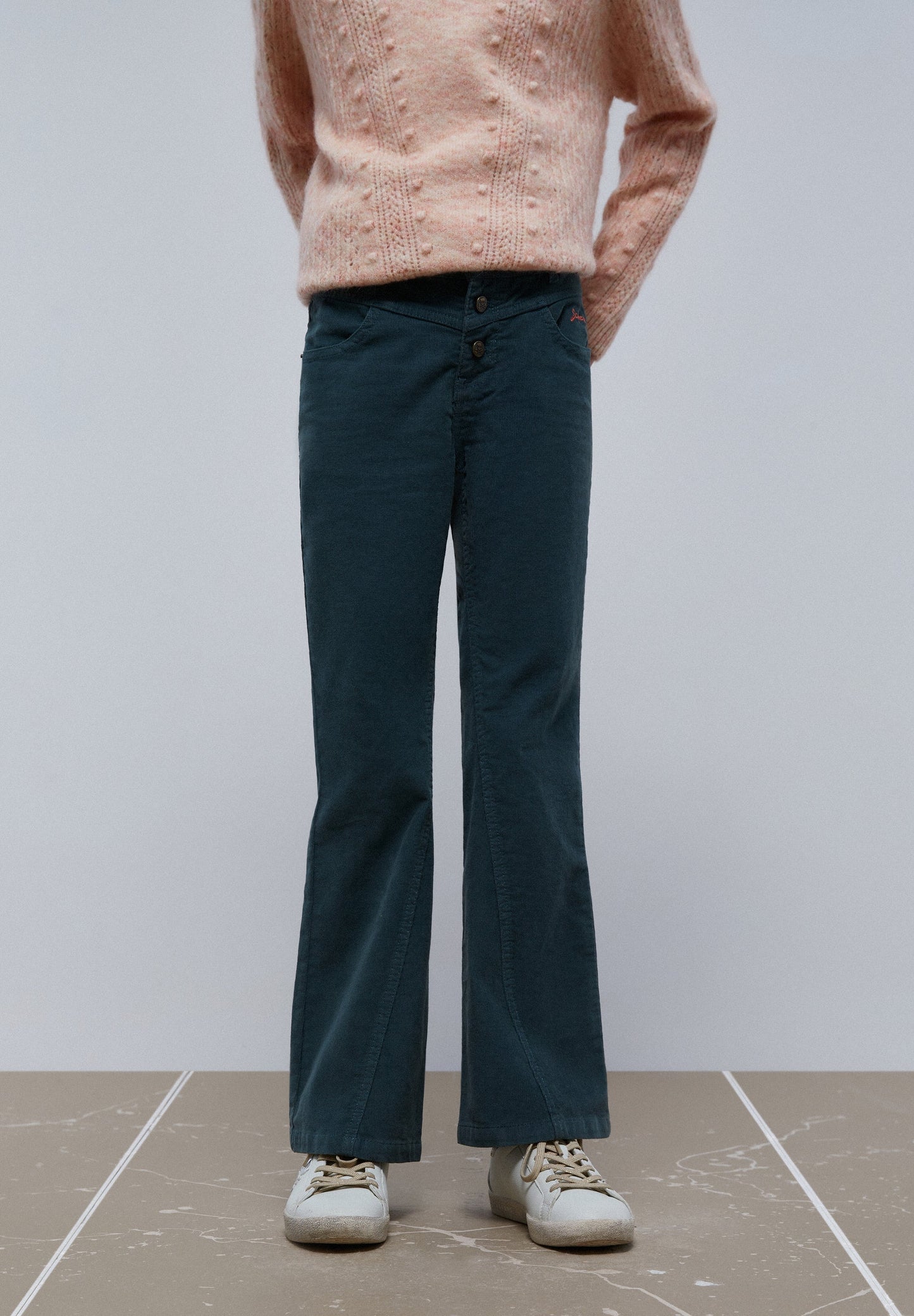 MICRO CORDUROY FLARED TROUSERS