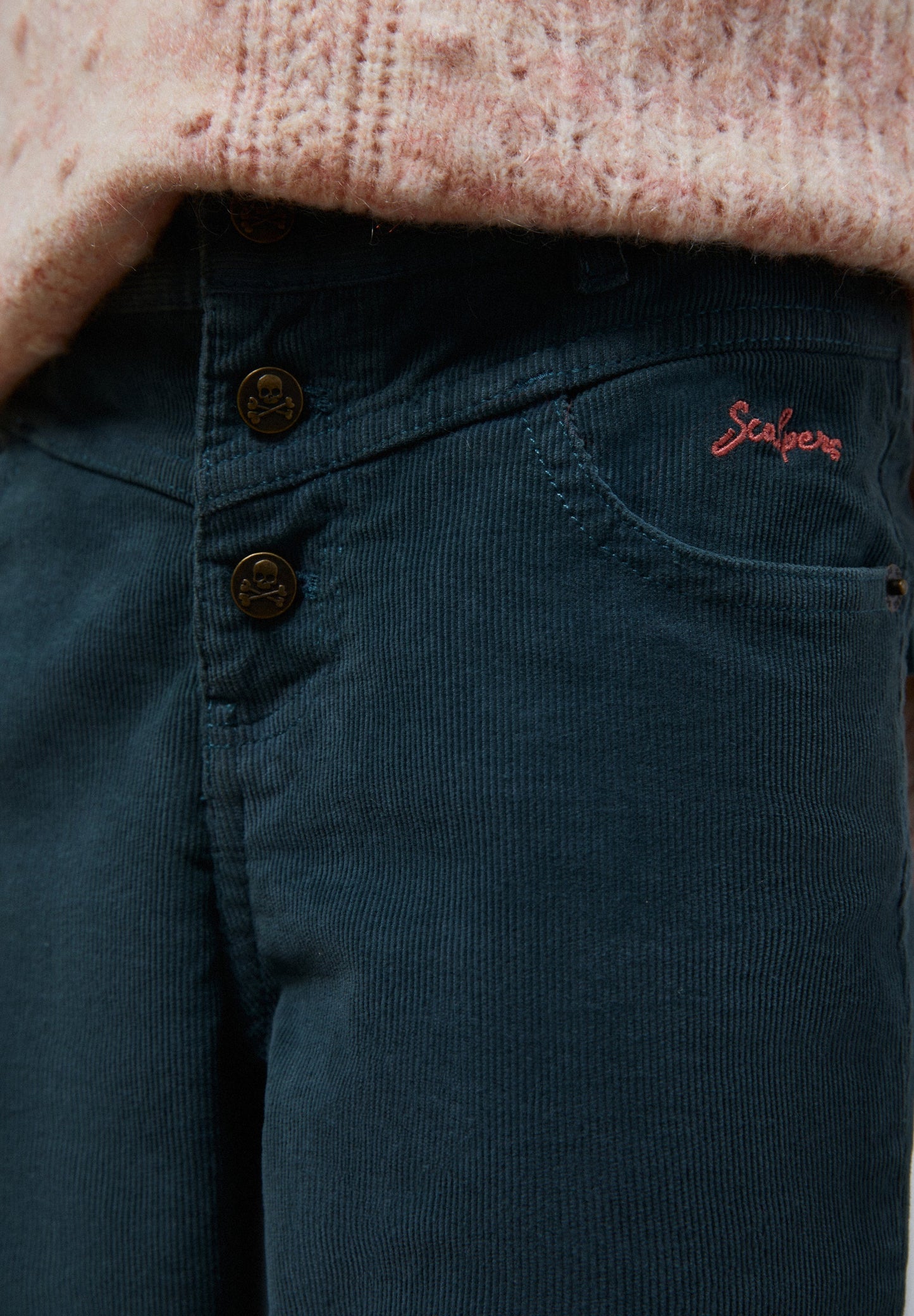 MICRO CORDUROY FLARED TROUSERS