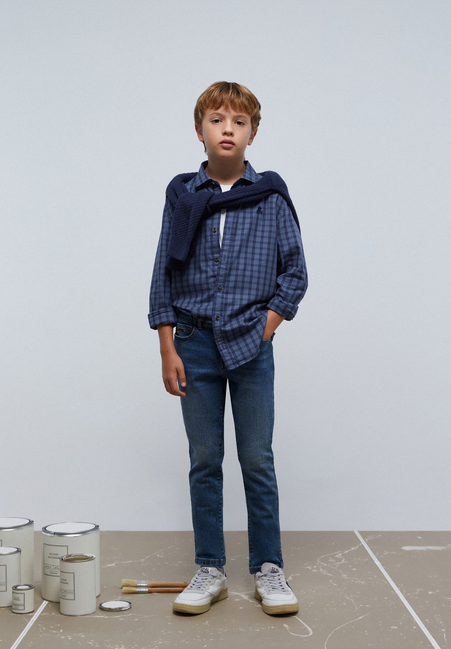 CHECK SHIRT WITH MATCHING SKULL