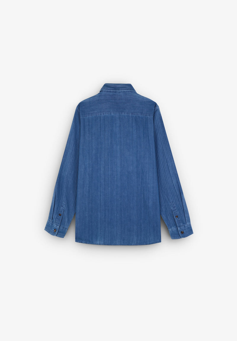 CONTRAST DENIM OXFORD SHIRT
