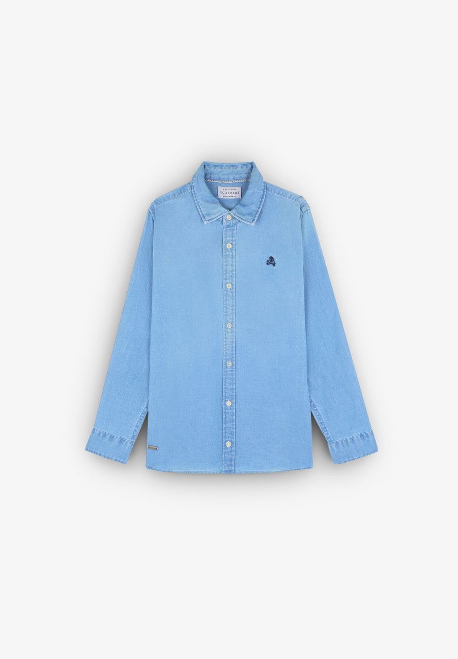 CONTRAST DENIM OXFORD SHIRT