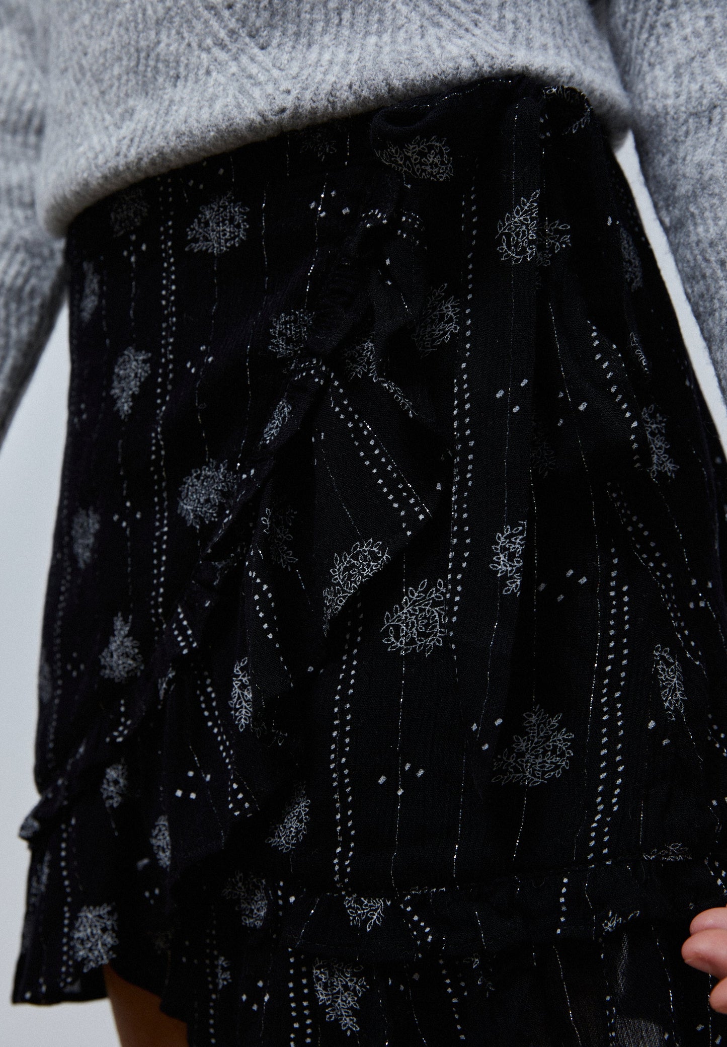 PRINT MINI SKIRT WITH LUREX