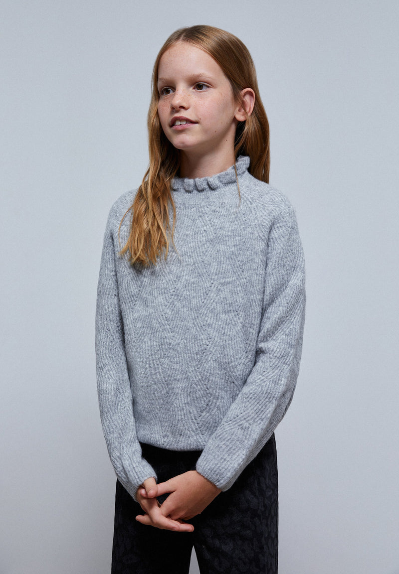 OPEN KNIT TURTLENECK SWEATER
