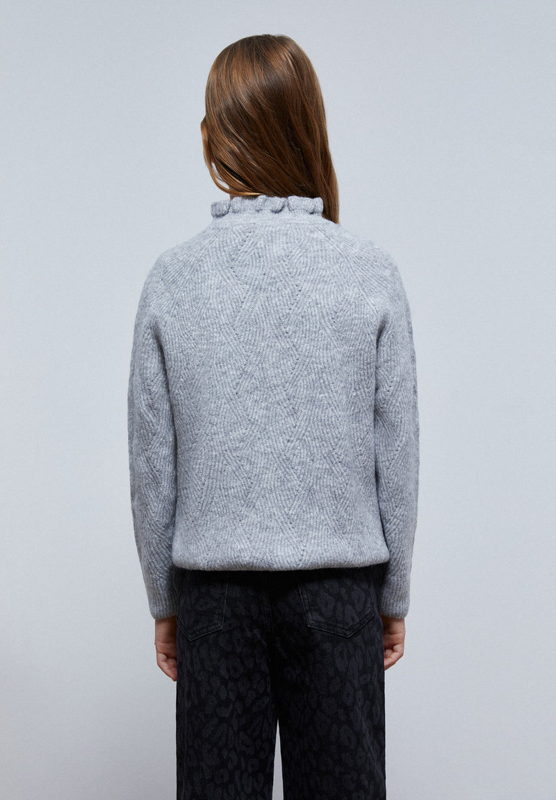 OPEN KNIT TURTLENECK SWEATER