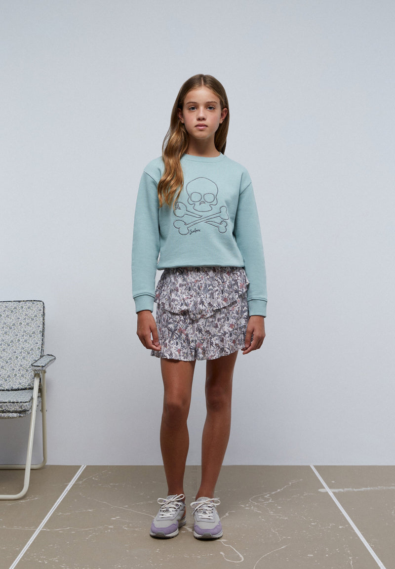 SWEATSHIRT WITH EMBROIDERED SKULL