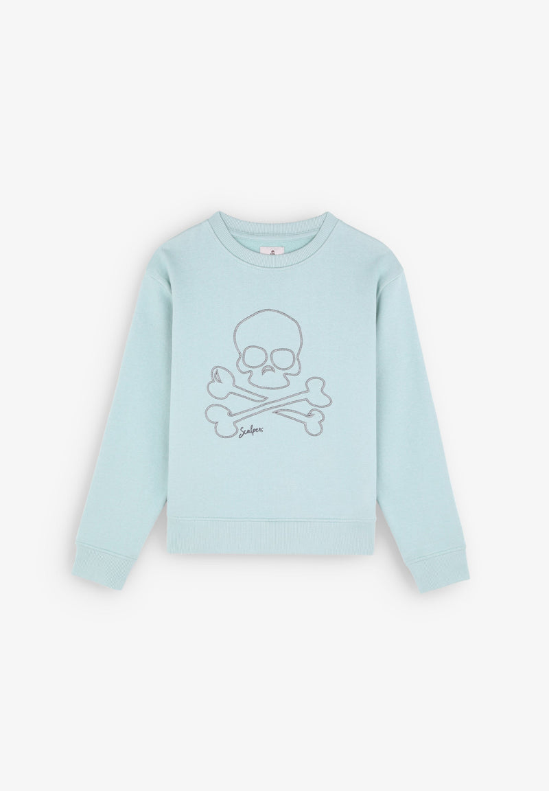 SWEATSHIRT WITH EMBROIDERED SKULL