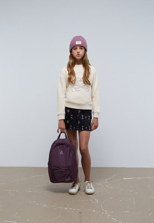 SWEATSHIRT WITH EMBROIDERED SKULL