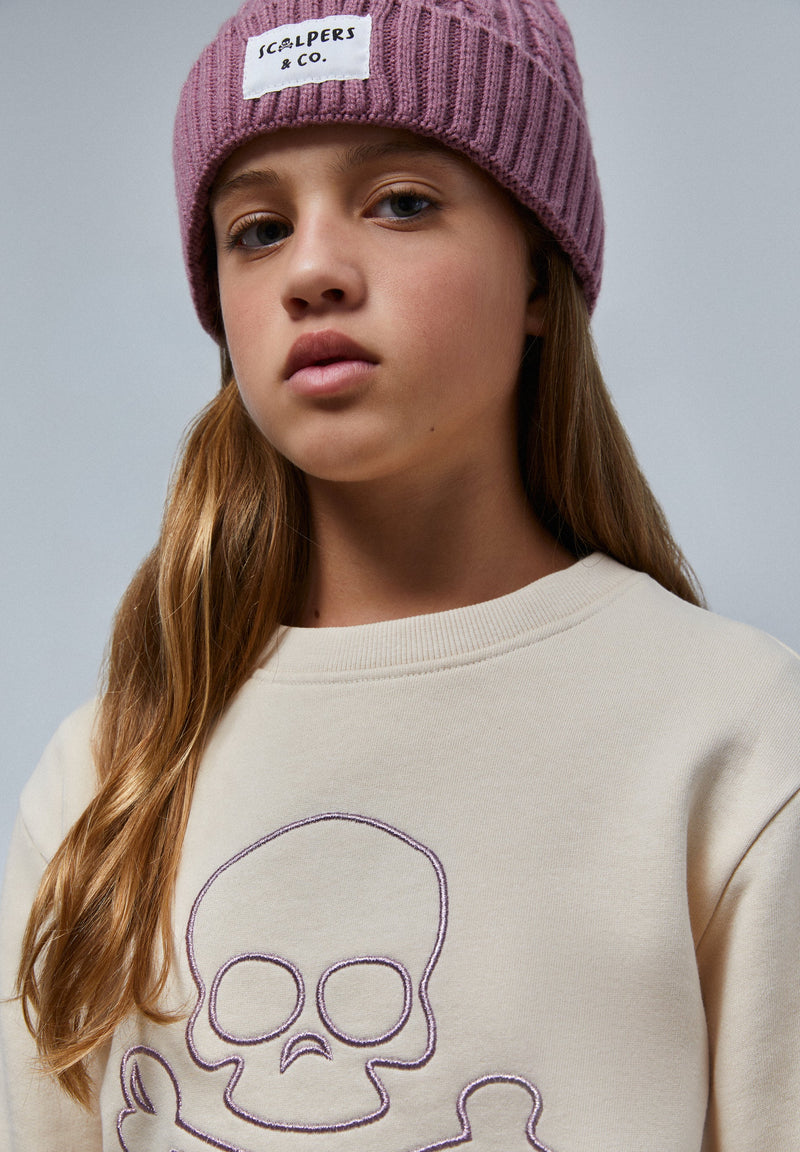 SWEATSHIRT WITH EMBROIDERED SKULL