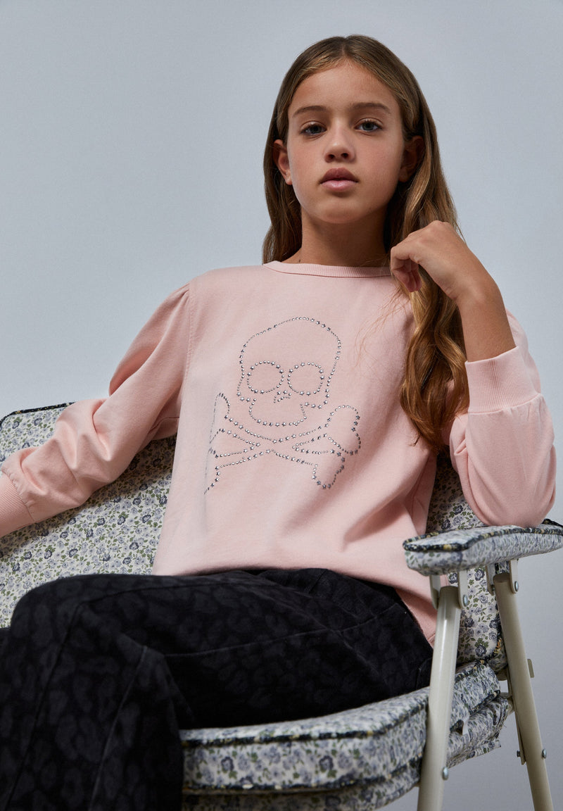 SKULL SWEATSHIRT WITH PUFF SLEEVES