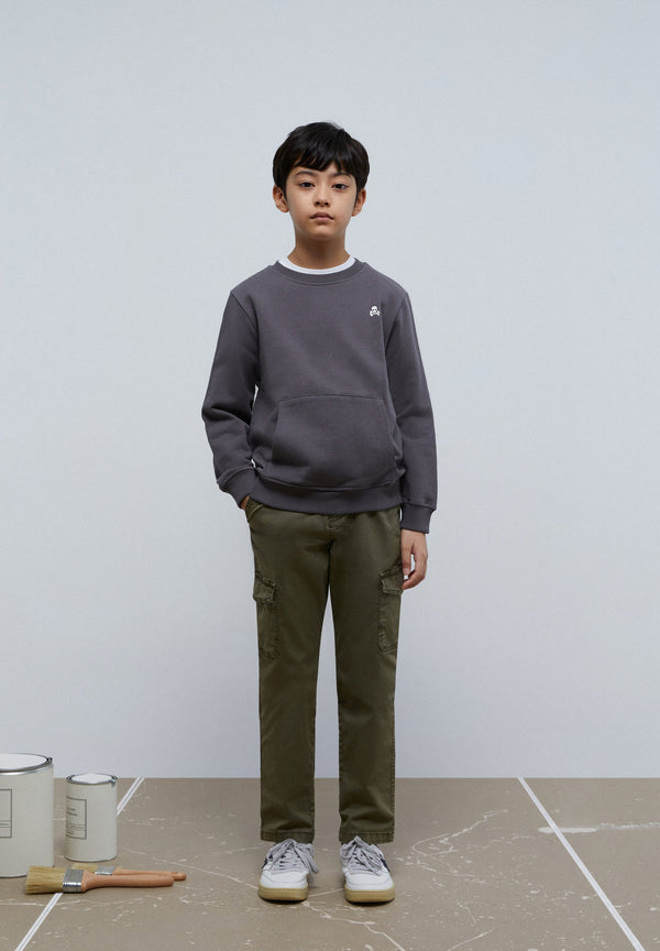 SWEATSHIRT WITH CIRCULAR LOGO PRINT