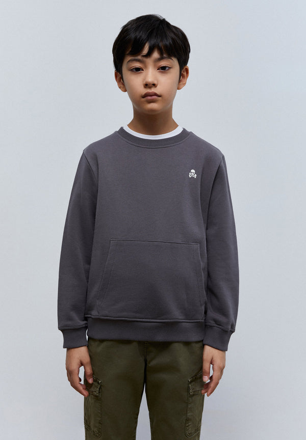 SWEATSHIRT WITH CIRCULAR LOGO PRINT