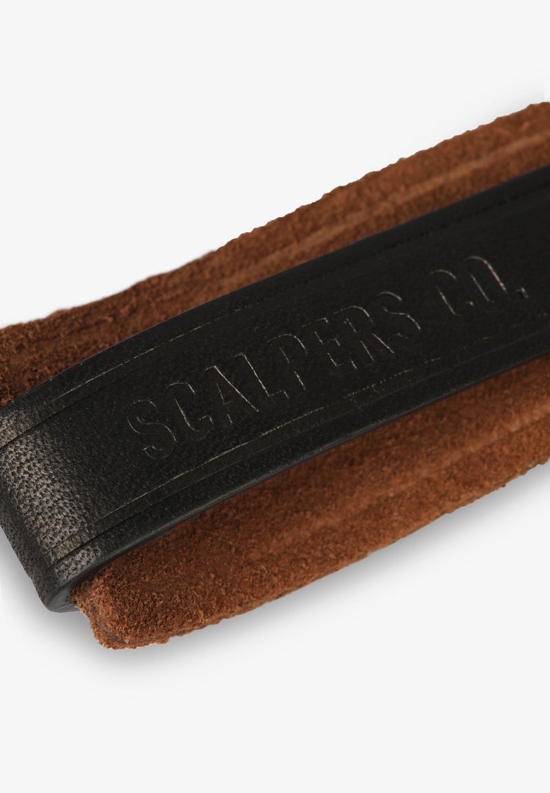 SPLIT SUEDE LEATHER KEYCHAIN