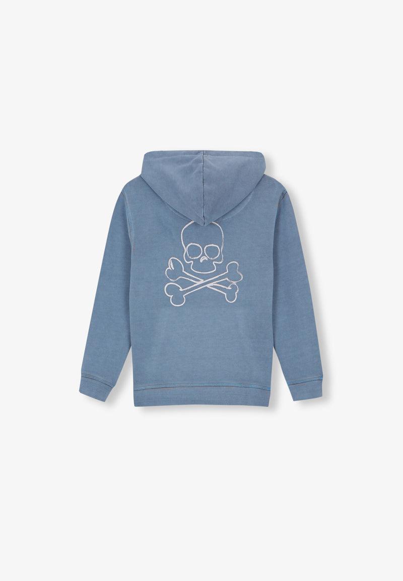 SWEATSHIRT WITH GLITTER SKULL ON THE BACK