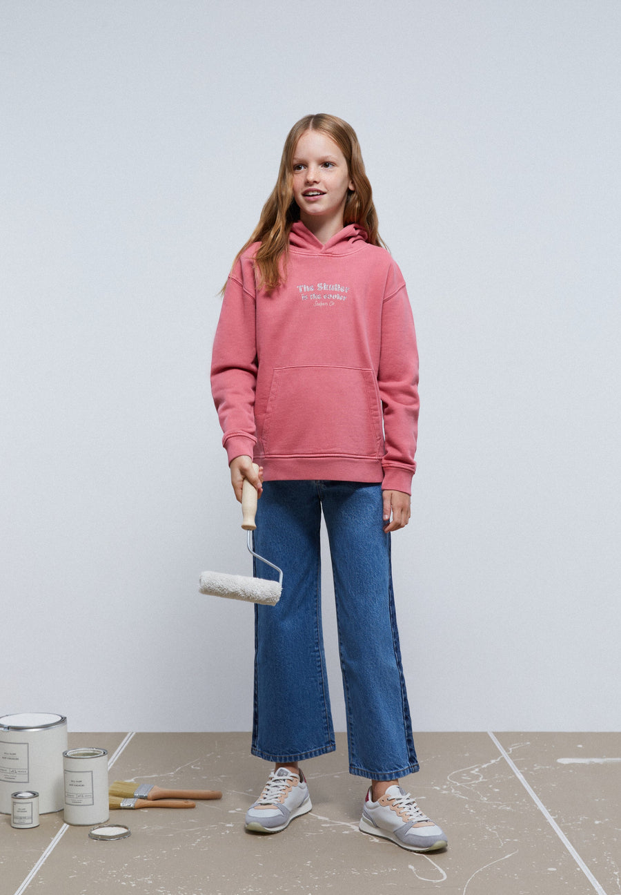 SWEATSHIRT WITH GLITTER SKULL ON THE BACK