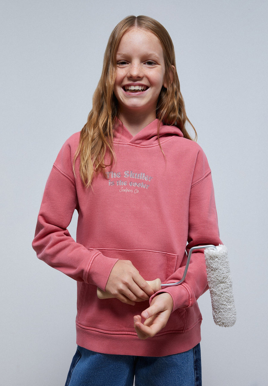 SWEATSHIRT WITH GLITTER SKULL ON THE BACK