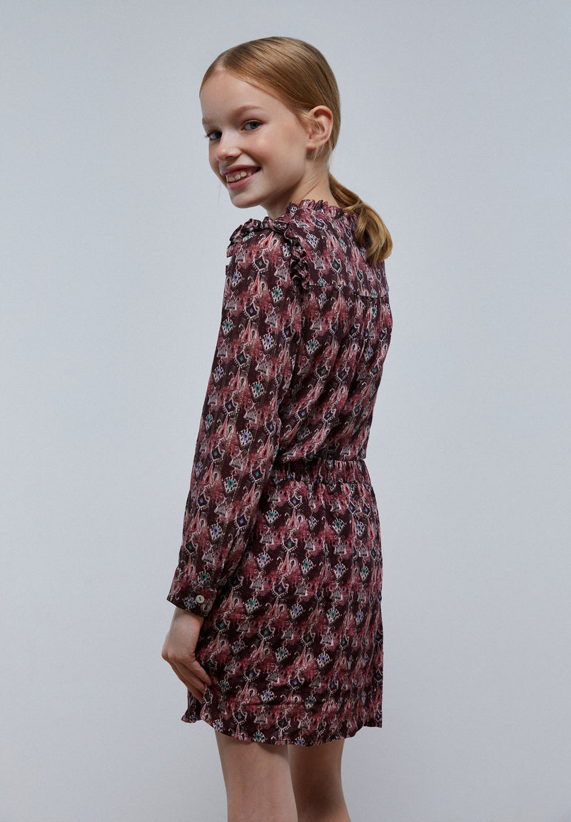 PRINT BLOUSE WITH FRILL