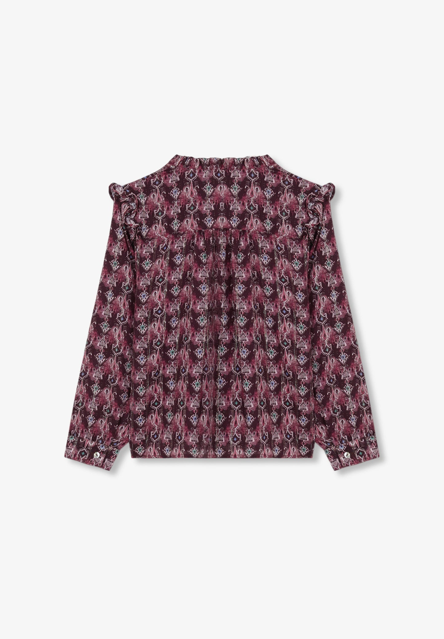 PRINT BLOUSE WITH FRILL