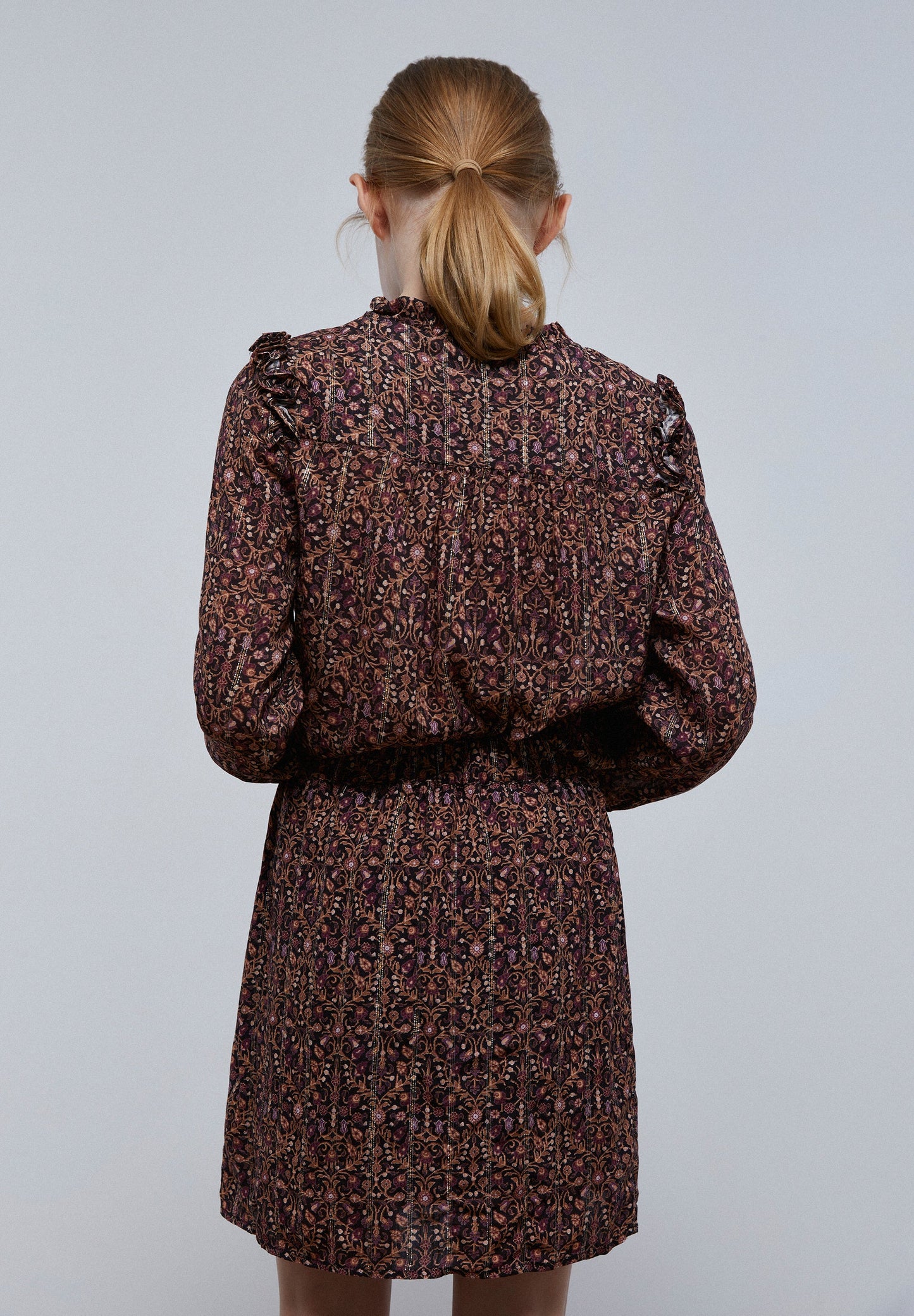 PRINT BLOUSE WITH FRILL