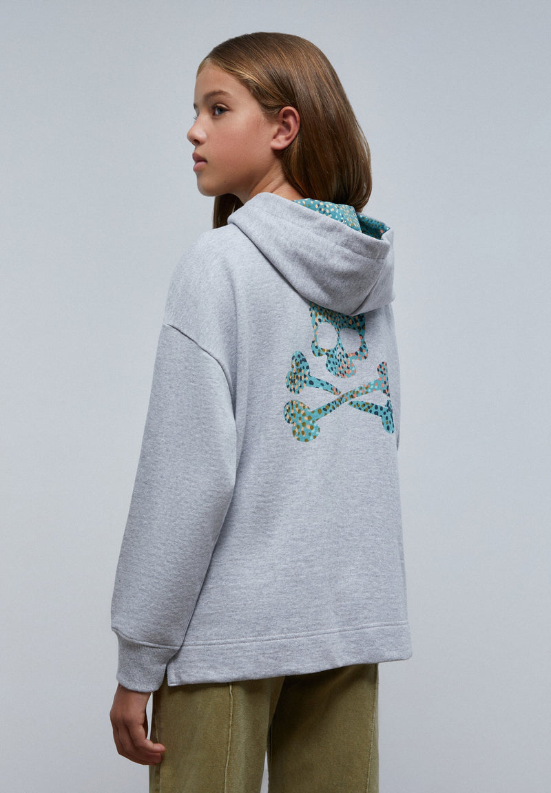 CONTRAST HOODIE WITH ZIP