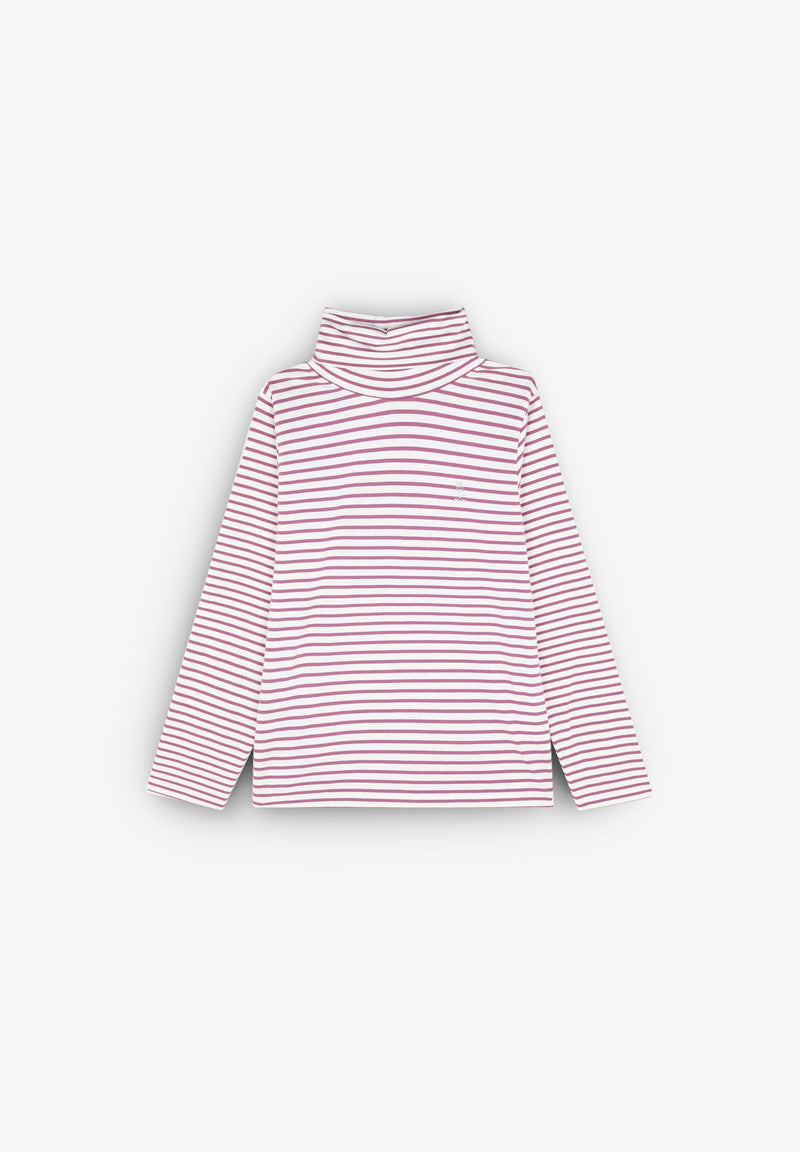 STRIPE HIGH NECK T-SHIRT