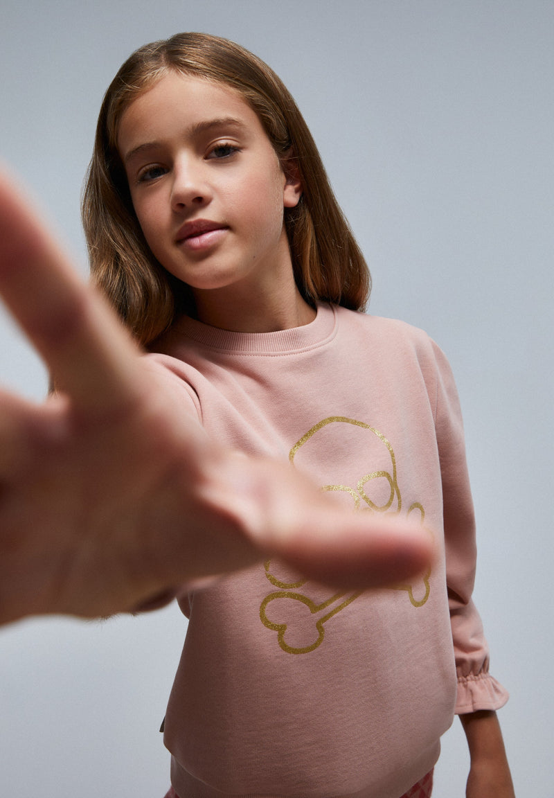 GATHERED SKULL SWEATSHIRT