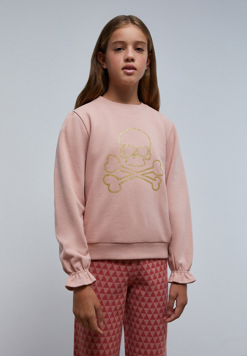 GATHERED SKULL SWEATSHIRT