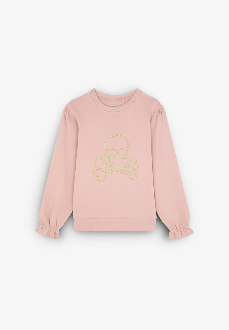 GATHERED SKULL SWEATSHIRT
