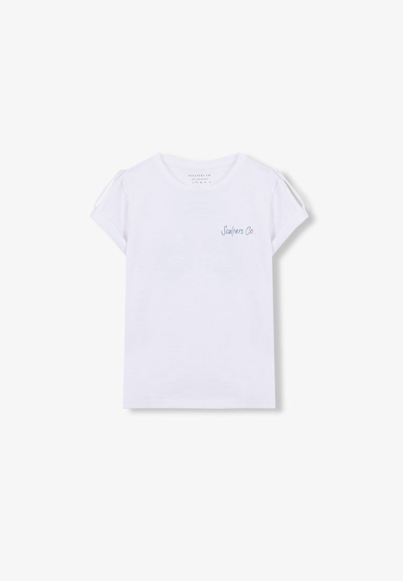 BACK SKULL SLUB KNIT T-SHIRT