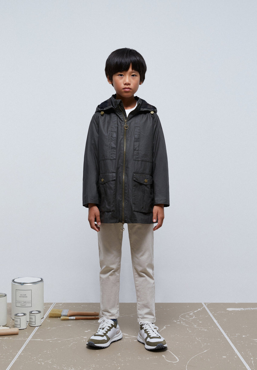 WAXED HOODED PARKA