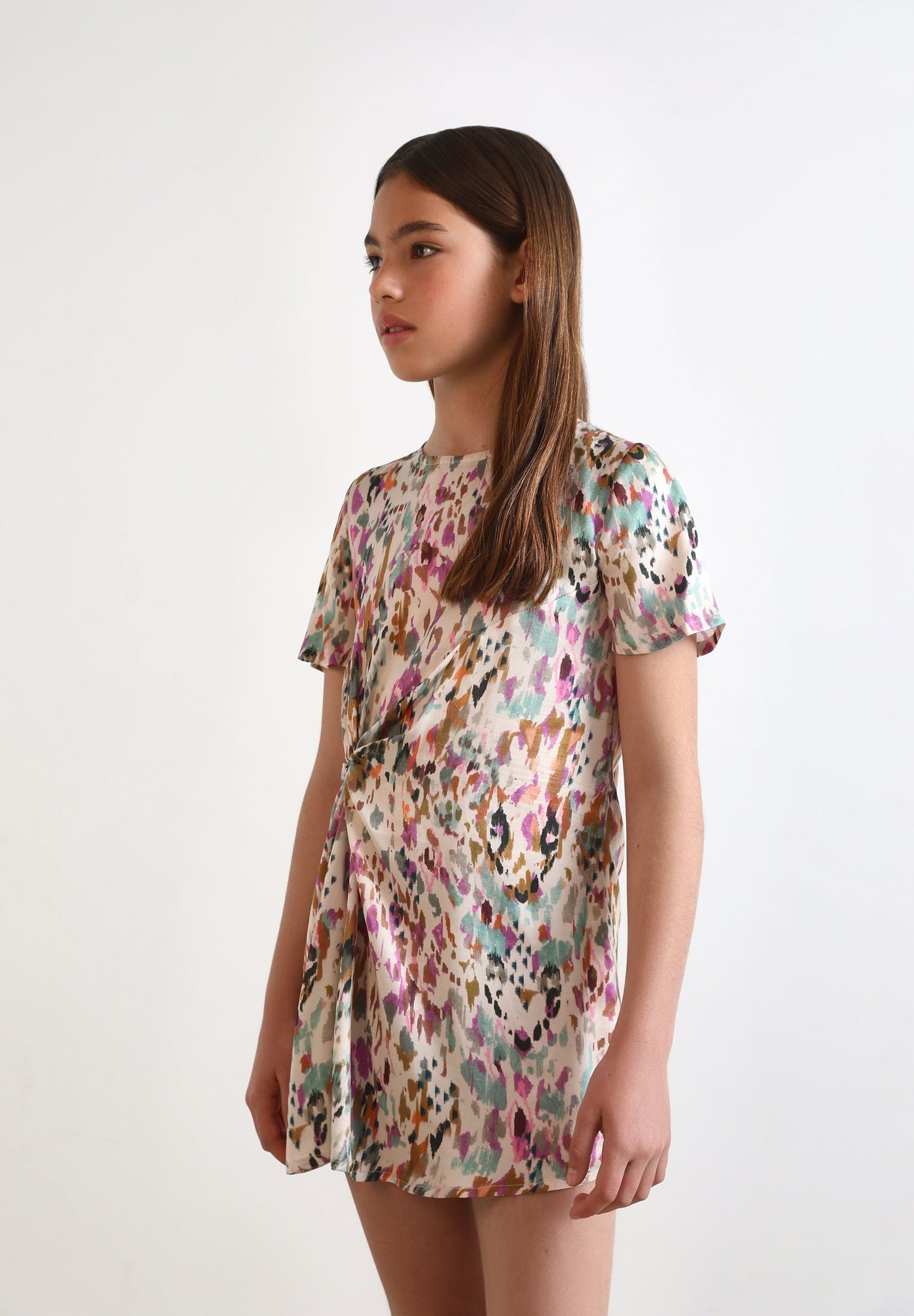 PRINT DRESS WITH KNOT