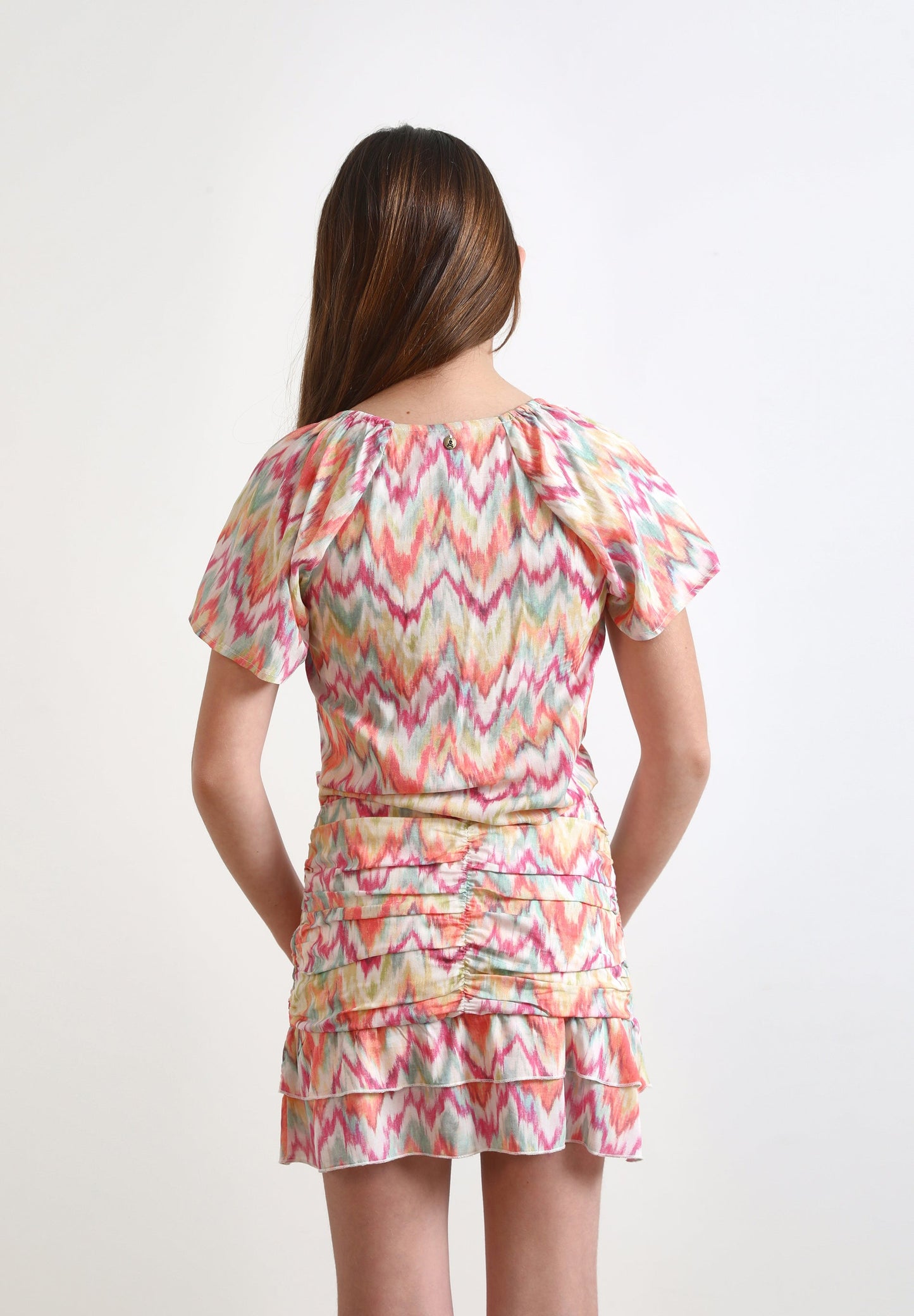 GATHERED IKAT BLOUSE