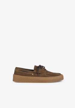 WIDE SOLE SPLIT SUEDE BOAT SHOES