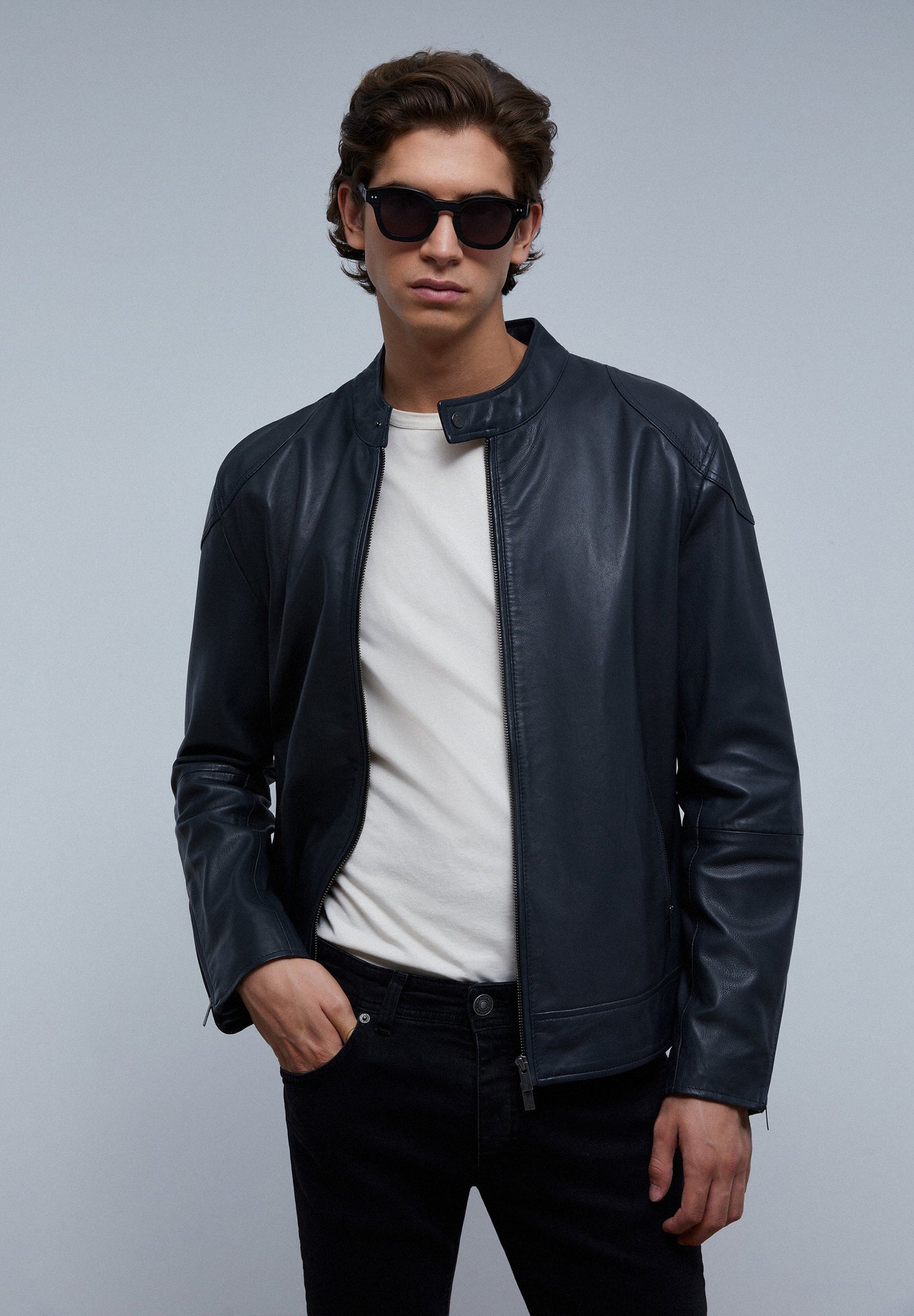 LEATHER BIKER JACKET