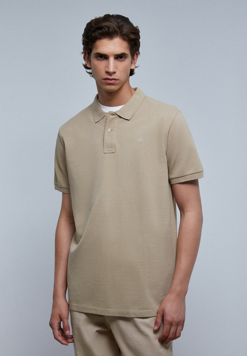 BASIC POLO SHIRT WITH SKULL DETAIL