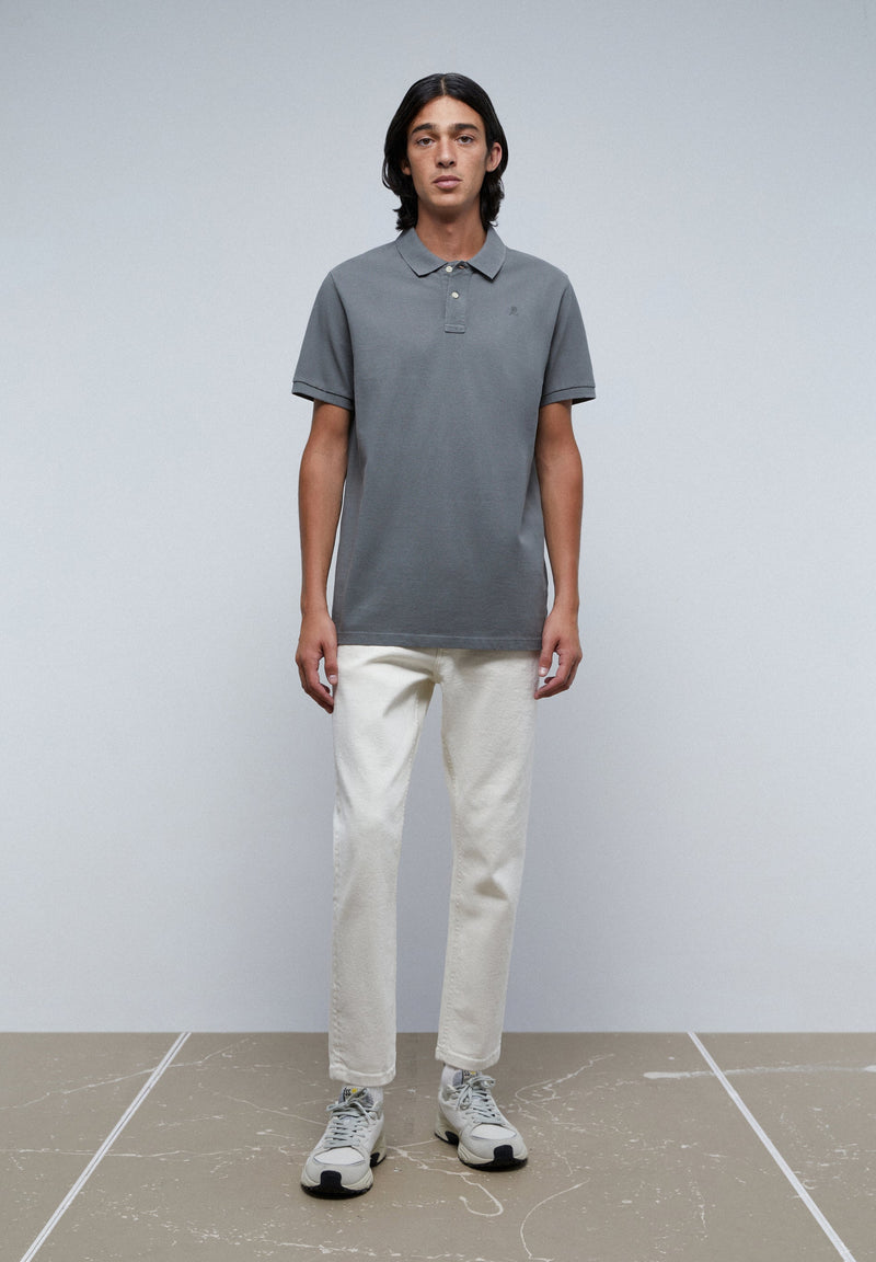BASIC POLO SHIRT WITH SKULL DETAIL
