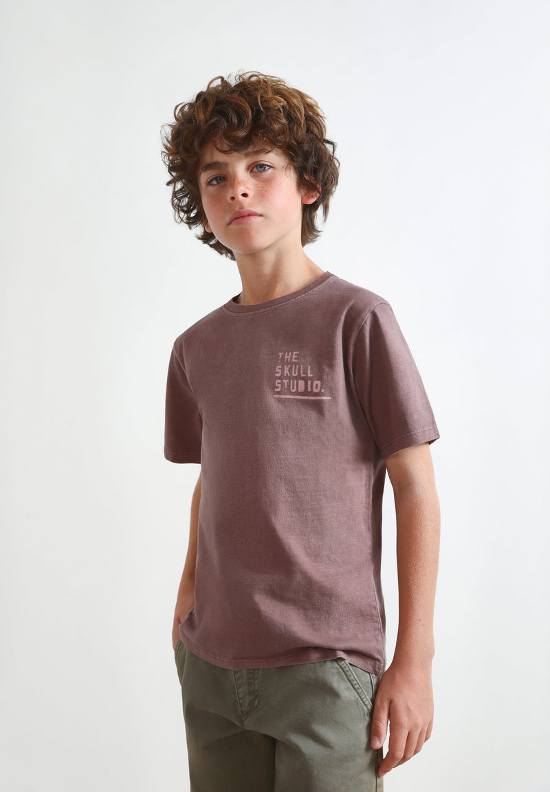 FADED T-SHIRT WITH BACK PRINT