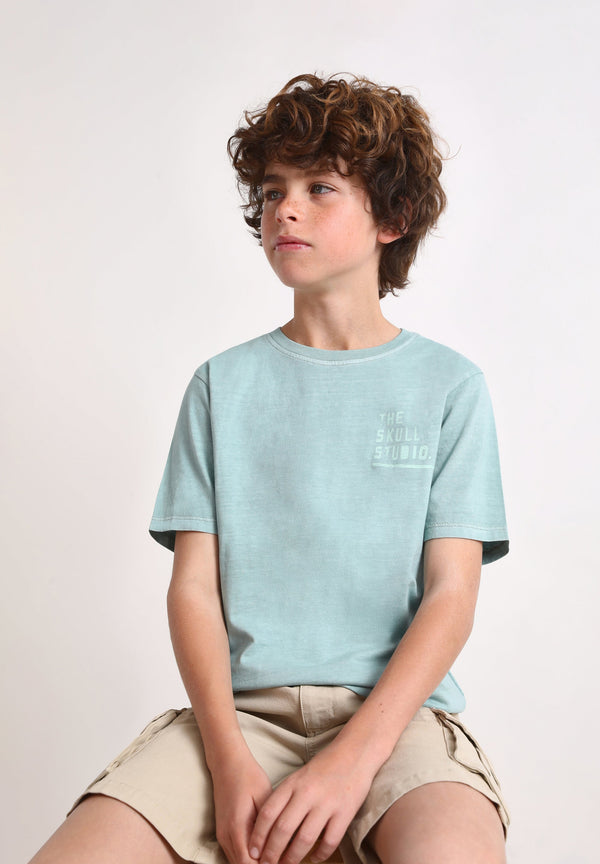 FADED T-SHIRT WITH BACK PRINT