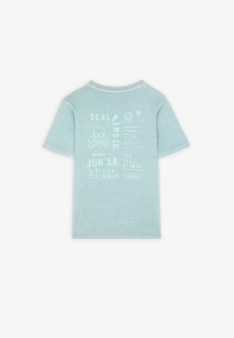 FADED T-SHIRT WITH BACK PRINT
