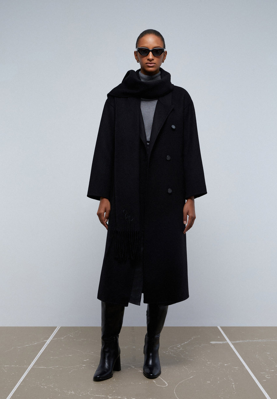 WOOL COAT WITH SCARF