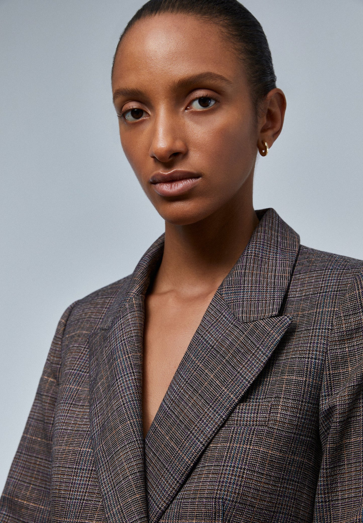 CHECK BLAZER WITH BUTTONS